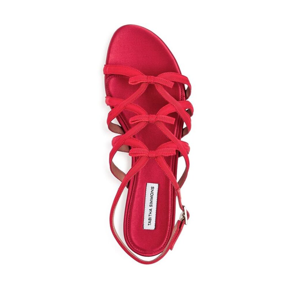 TABITHA SIMMONS Womens Red Strappy Minna Round Toe Block Heel Buckle Sandals 38 - Picture 4 of 4